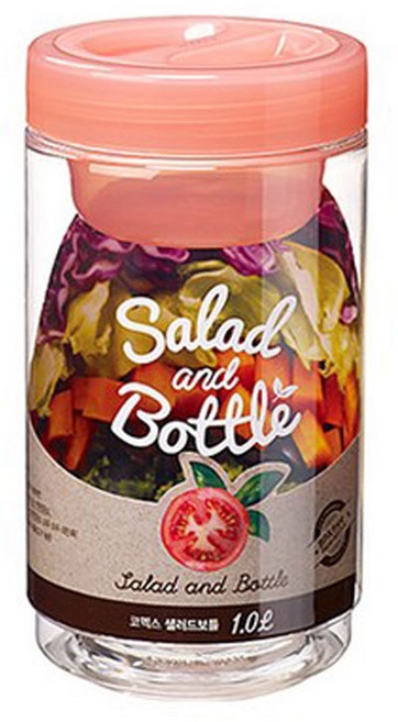 코멕스 샐러드 보틀 1L 플라스틱용기, 핑크, 3개