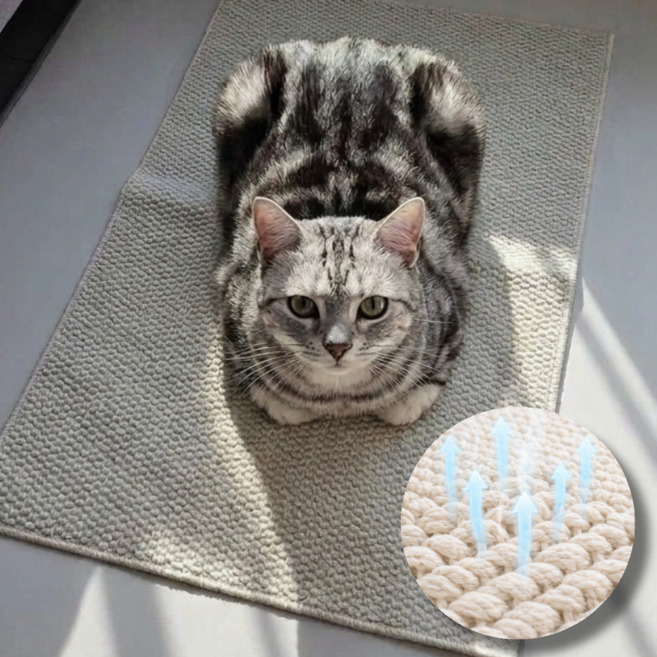 고양이 쿨매트 사이잘 스크래쳐 겸용 여름매트, 아이보리, 1개