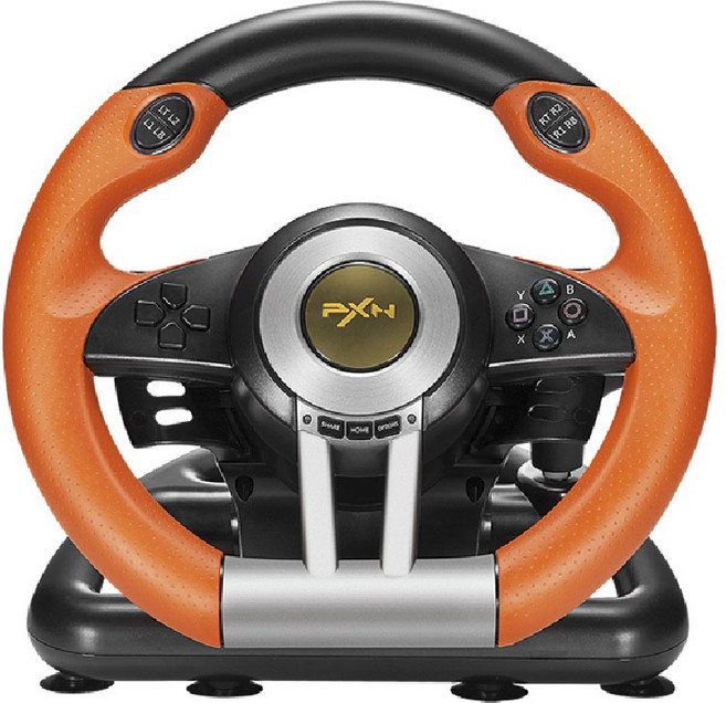 피엑스엔 콘솔 게임 및 PC 겸용 스티어링 레이싱휠, 1개, PXN-V3(오렌지)