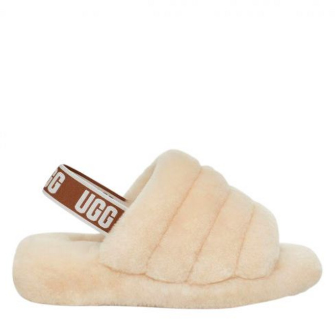 [정품 보증] W 어그 플러프 예 슬라이드 내츄럴