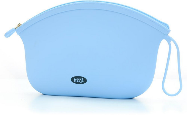 히지 방수 실리콘 대형 만두 파우치 손가방 세면백 수영 물놀이 가방 스카이블루