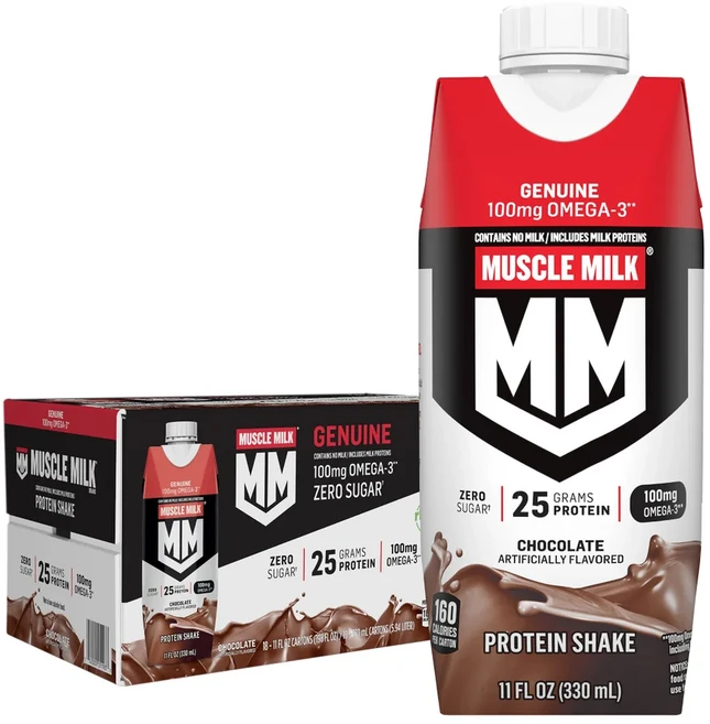 머슬 밀크 프로틴 쉐이크 초콜릿 Muscle Milk Genuine Protein Shake Chocolate, 18개, 330ml - 쿠팡
