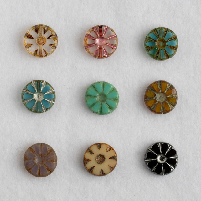 비즈공예 체코 썬플라워참 12mm 9color 1개 목걸이 팔찌 만들기부자재 DIY 반지 팔찌 목걸이 만들기 재료, FB1-40 템플실버