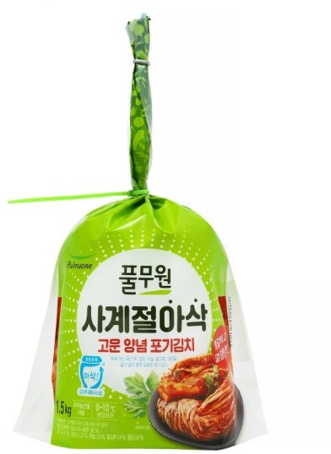 [풀무원] 사계절 아삭 고운 양념 포기김치, 1개, 1.5kg