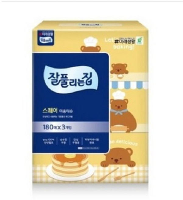 잘풀리는집 무형광 미용각티슈 먼지없는 각티슈 3개입, 1개