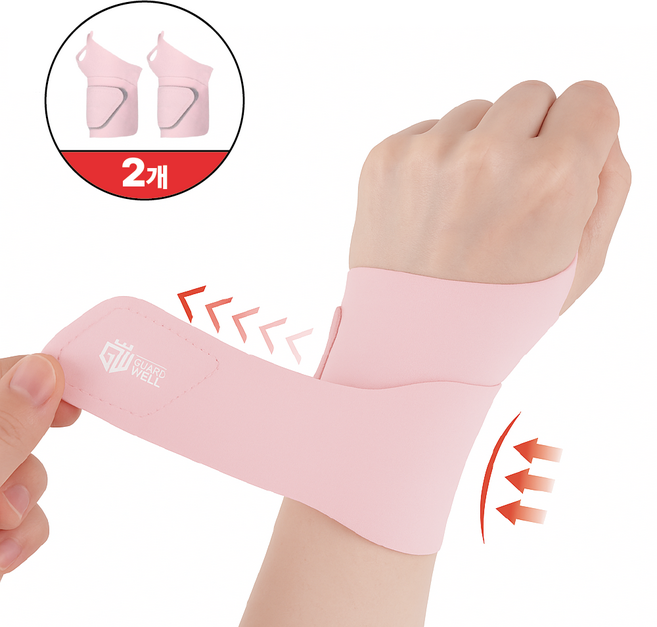 가드웰 초슬림 초경량 손목보호대, 핑크, 2개