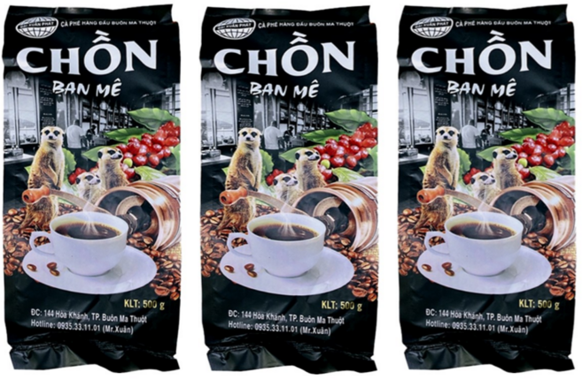 베트남 위즐커피 족제비 콘삭 다람쥐똥 원두커피 CHON BAN ME, 500g, 3개