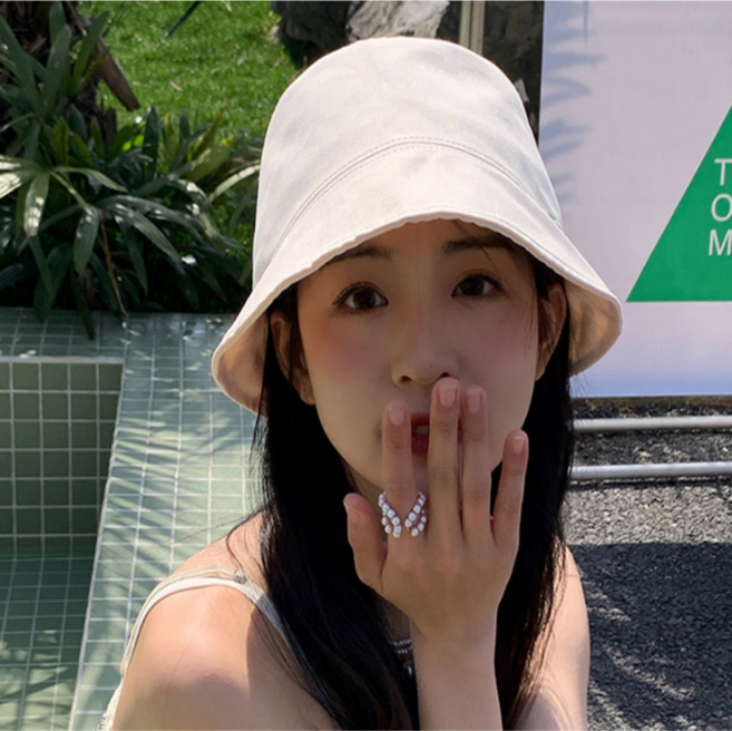 로루아 남녀공용 심플 무지 벙거지 모자 베이직 버킷햇