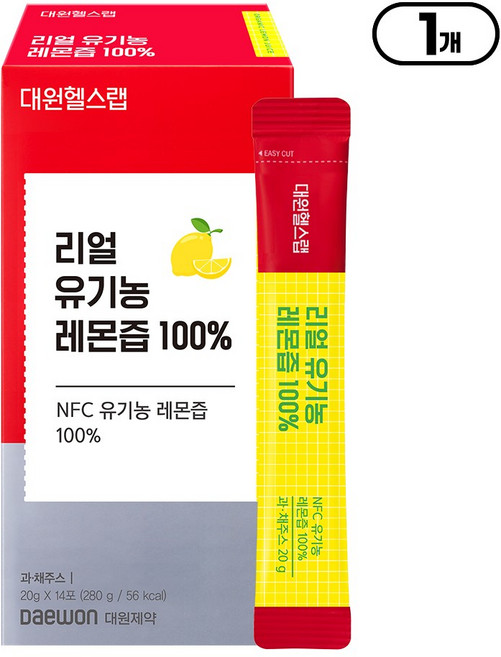 [본사직영] 대원제약 대원헬스 리얼 유기농 레몬즙 100%, 280g, 1개