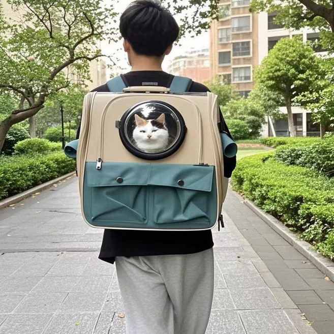 제이앤코_JNKO 어답트미쉽고백팩 대용량 넓은 확장가능 펫백팩, 1개, 카키 확장 없음 스타 모델 (내장 보강)