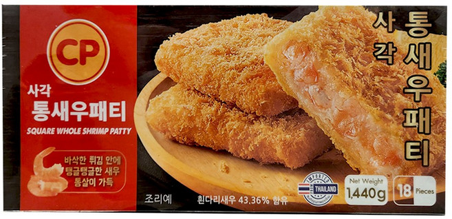 코스트코 CP 사각 통새우 패티 1440g 샌드위치 햄버거 안주, 1개, 1.44kg