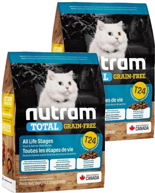 nutram 全齡貓 無穀全能天然乾飼料, 1.13kg, 鮭魚 + 鱒魚, 2袋