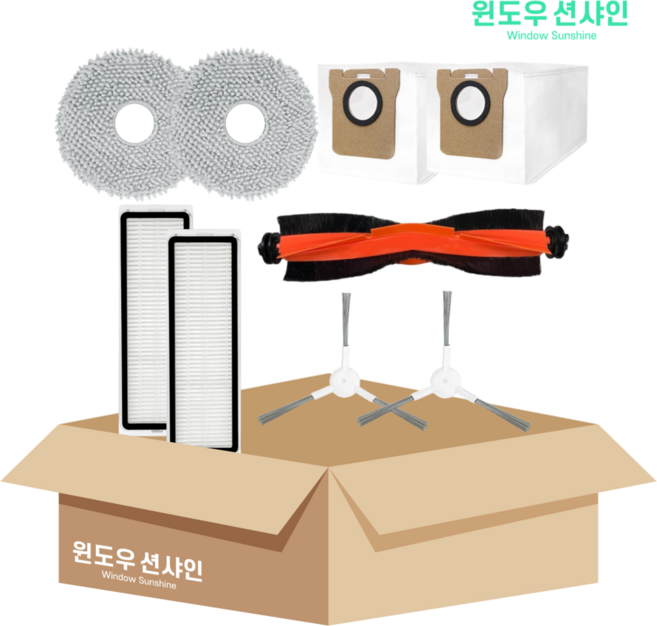 비브랜드 샤오미 X10+ X20+ B116 로봇청소기 소모품 호환용 걸레 더스트백 필터 메인 사이드 브러시 기프트팩, 1개