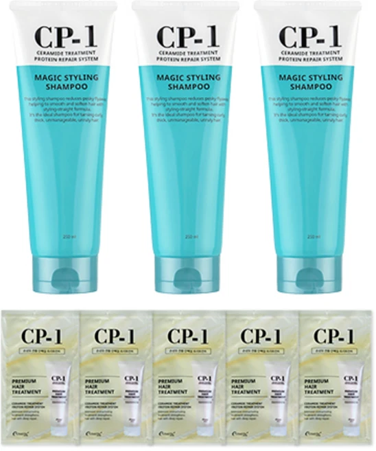 CP-1 매직 스타일링 샴푸 250ml x 3ea 단백질트리트먼트 12.5ml x 5ea - 쿠팡