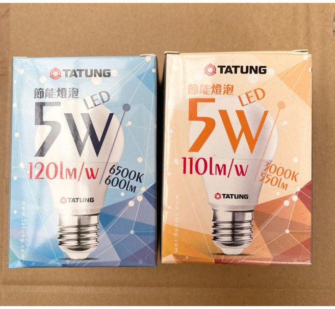 大同 LED燈泡 LED 球泡燈/雪糕燈/節能省電/環保 檢驗合格 5W 黃光, 1個, 白光