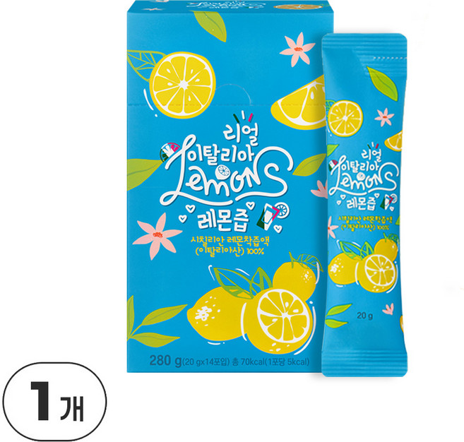 디핏 이탈리아산 리얼 레몬즙 레몬수 1일1레몬 NFC착즙 20g x 14포, 280g, 1개