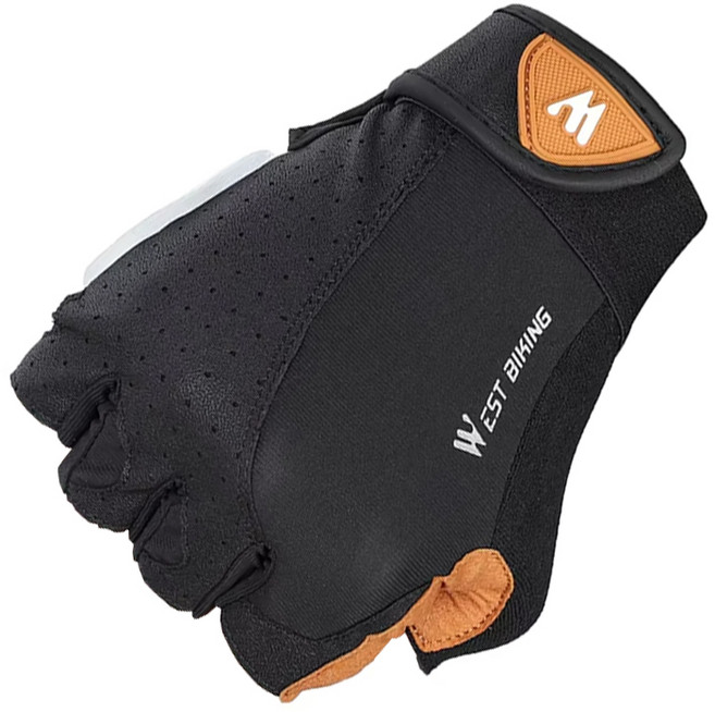 시그니처베이지 자전거 라이딩 장갑 반장갑 YPZ196, 브라운, 1개