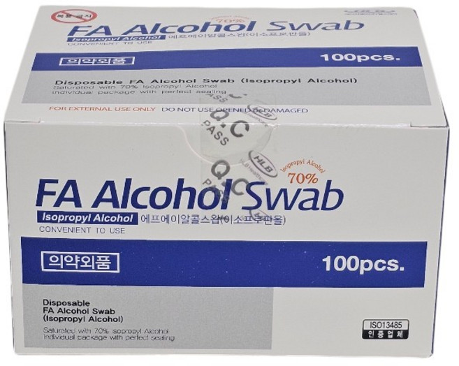 FA 알콜스왑 개별포장 70% 이소프로판올 소독솜 알콜패드, 1개