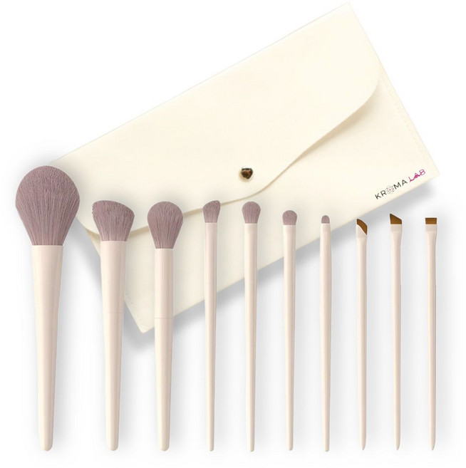 크로마랩 메이크업 브러쉬 10종 세트 파우치증정 브러쉬 세트, 1개, 베이지