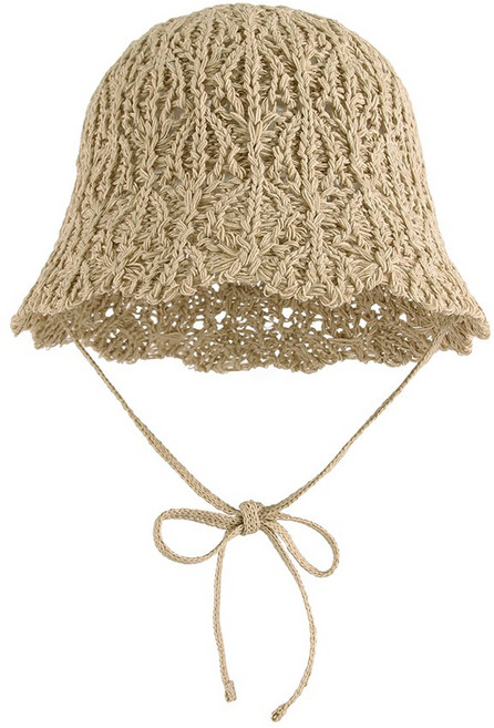 팸드님 국내제작 여성 여름 턱 끈 니트 벙거지 여름 가볍고 시원한 뜨개 버킷햇 크로셰모자