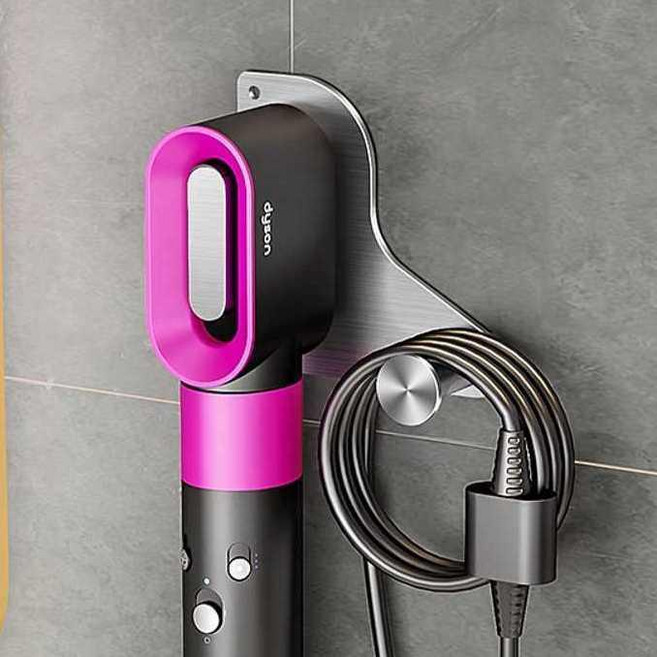 다이슨에어랩 벽걸이 거치대 무타공 미용실 드라이기걸이 욕실 보관 랙, 1개