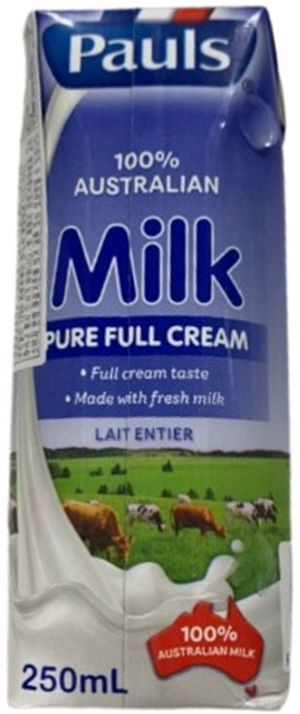 호주 폴스 퓨어밀크 멸균우유, 250ml, 4개