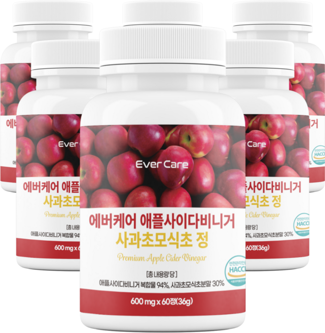 에버케어 애플사이다비니거 사과초모식초 유산균 고함량 애사비 알약, 6개, 60정