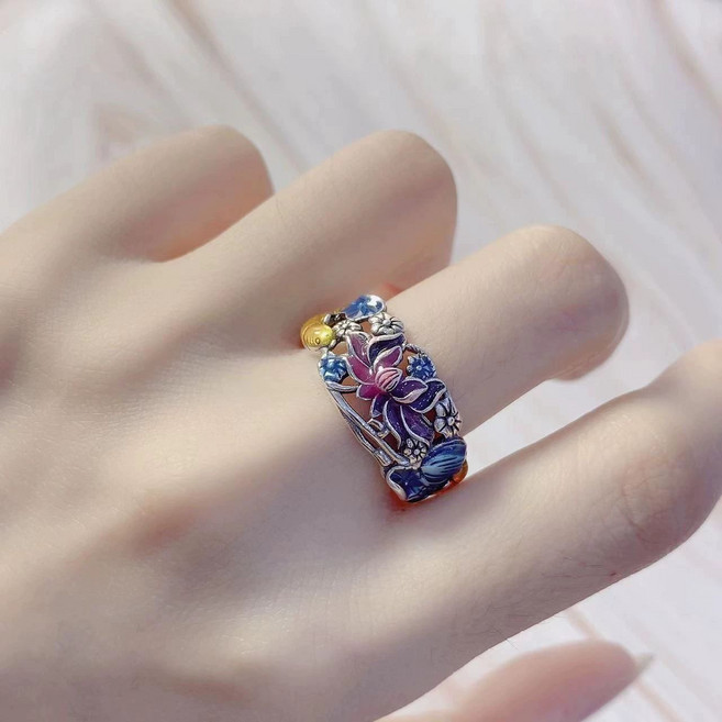 칠보 반지 실버 은가락지 물고기 은반지 통반지 쌍가락지