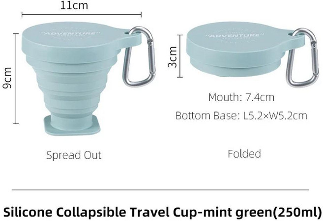 핫 야외 파티 캠핑 세라믹 컵 미니 접이식 실리콘 휴대용 커피, 6. Pink-250ml / A. 150ml, 1개