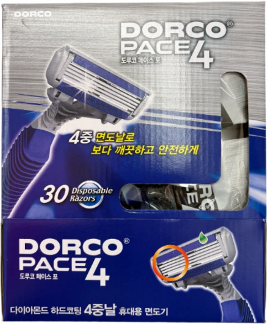 도루코 페이스 4 휴대용 4중날 면도기, 30개입, 1세트 - 쿠팡