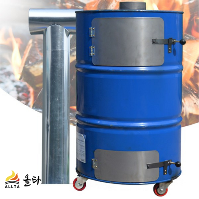 DS산업올타 바퀴드럼 소각로 (판매자DS산업-올타 확인 후 주문 부탁드립니다.), 바퀴드럼+연통추가 (일자형 1개+T자형 1개)