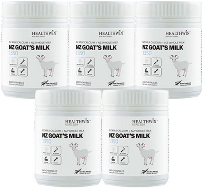 뉴질랜드 헬스윈 뉴질랜드 산양유 고트밀크, 5개, 240정
