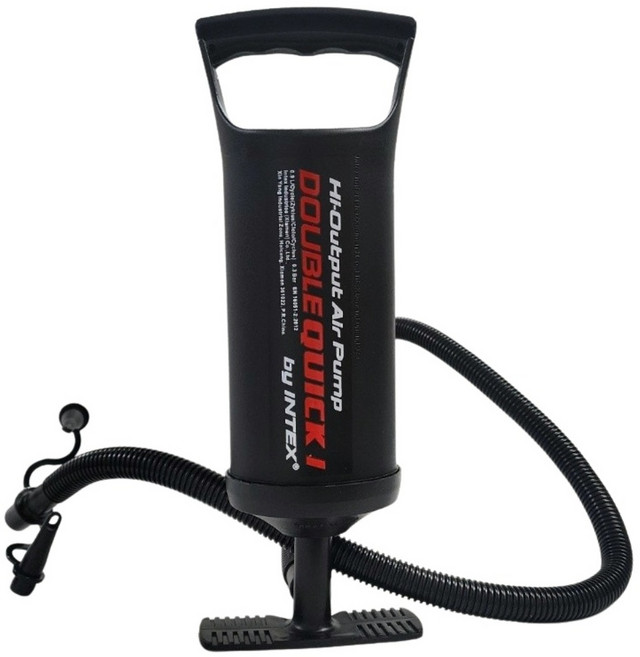 인텍스 휴대용 더블퀵 에어 펌프 중형 튜브 바람 공기 주입기, 1개