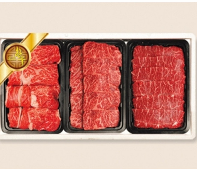 (주)가천린포크 한우 으뜸선물세트 4호(등심+갈비살+낙엽살 각 400g 총 1.2kg), 1개