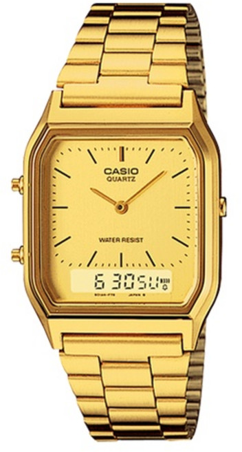 CASIO復古型雙顯錶 閨密對錶 日系長方型 雙時區顯示 中性款 台灣卡西歐公司代理貨