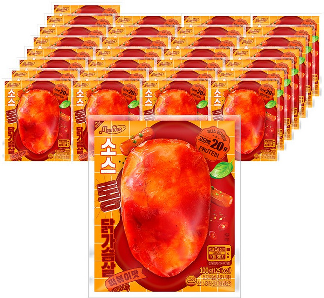 [랭킹닭컴] 맛있닭 소스 통 닭가슴살 떡볶이, 30개, 100g