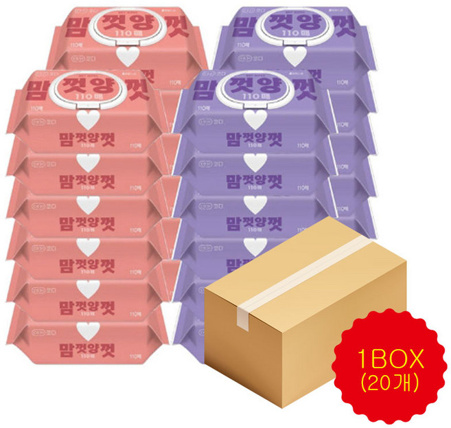 CODI 맘껏양껏 물티슈 캡형 110매, 20개, 110개입, 214g