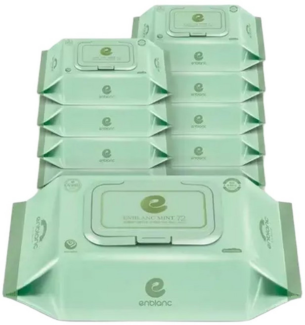 앙블랑 세이프 민트 72매 캡형 10팩 아기물티슈 434731, 58g, 72개입, 10개