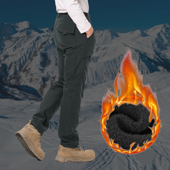 시우스 방한 기모 작업 카고 바지