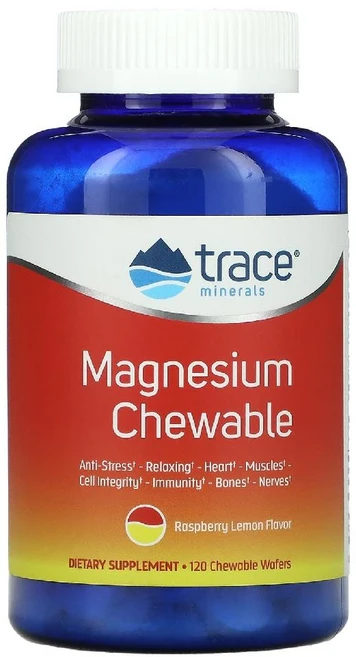 트레이스 마그네슘 라즈베리 레몬 맛 츄어블 웨이퍼 120개입, 1개, 120정 - 쿠팡