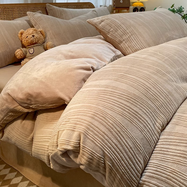 포근함 두배 양면 두꺼운 밀크 극세사이불커버세트