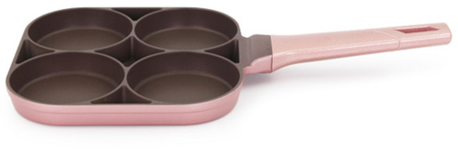 토탈하우스 나리히라 초코핑크 IH 인덕션 4구 에그팬 (2569), 1개