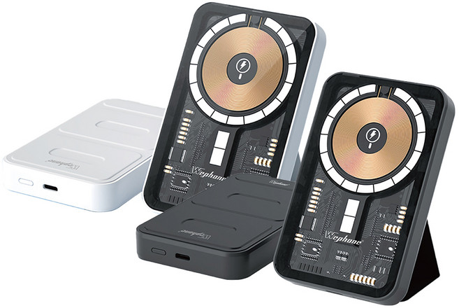 WePhone 工業風透明磁吸行動電源 Type-C雙向接孔, 白色-10000W, 主商品