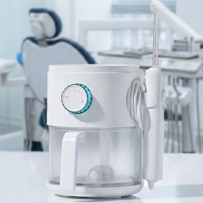 치과판매 글로스마일 가정용 무선 코드리스 대용량 10단계 수압 구강세정기 편도결석제거 화이트 1개, GO-600