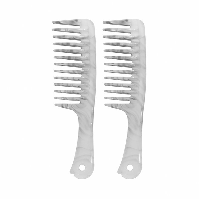 더웨일 컬러풀 마블 도끼빗, 2개, 회색