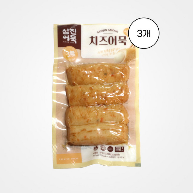[삼진어묵] 한입 치즈어묵 200g, 3개