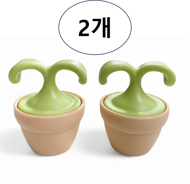 루나리에 새싹 미니 마사지볼 화분 쿨링 마사지 지압볼 미니화분 스텐레스볼 휴대용, 그린, 2개