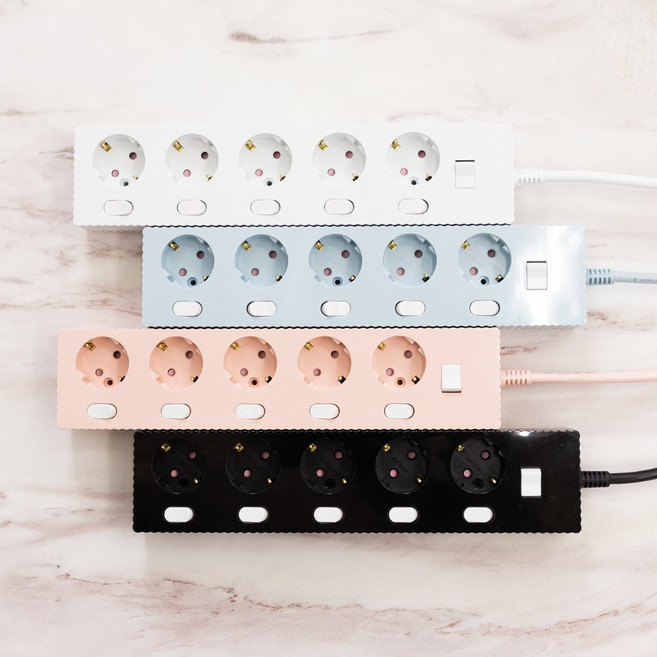 쿠폰19% 파워존 자동소화 웨이브 멀티탭 콘센트 화재예방 개별 절전 과부하차단 5구, 자동소화 5구 화이트, 1개