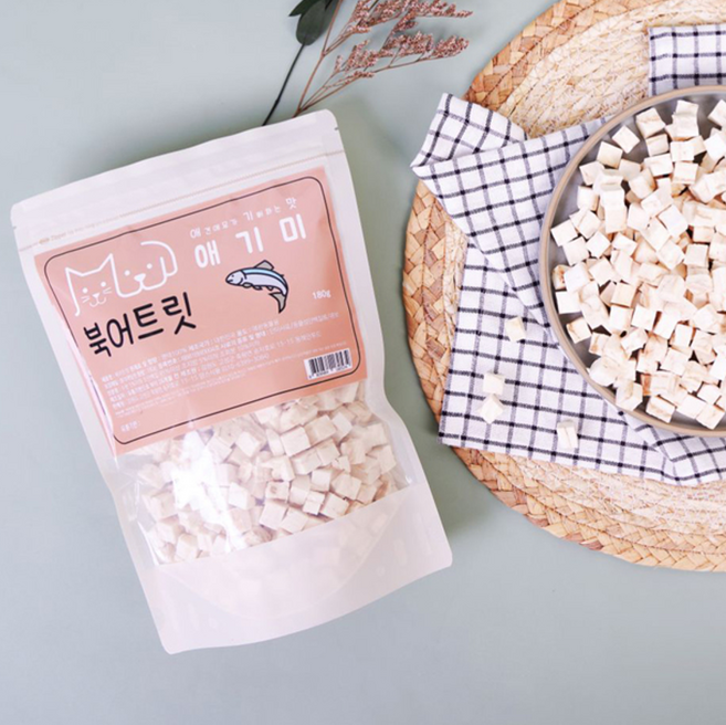 고양이간식 대용량 강아지명태간식 동결건조트릿, 1개, 180g, 고양이강아지 북어트릿