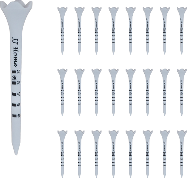 제이제이홈 플라스틱 골프티 눈금티 롱티 골프티꽂이, 25개, 화이트